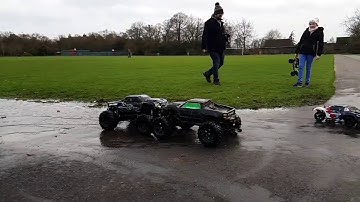 Traxxas X-maxx 8s and Traxxas Slash slow motion bash.
