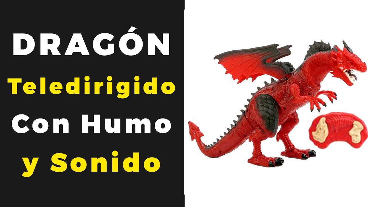 Dragón Robot Teledirigido De DeAO Con Humo, Luces Y Sonidos - Incluye 3 Dinosaurios Mini, Juguete De Control Remoto Para Niños