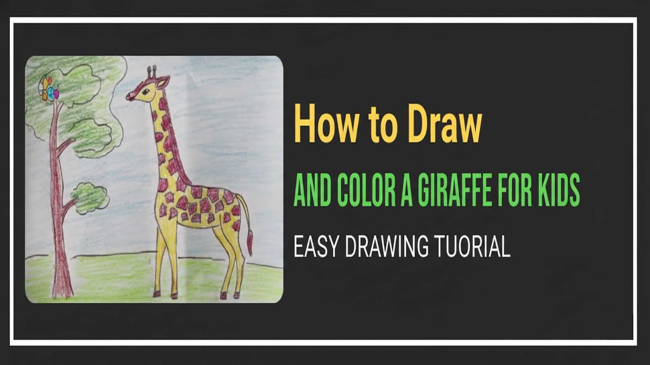 Cute Giraffe Drawing and Coloring Step by Step