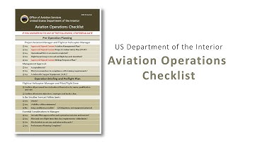Aviation Operations Checklist Overview