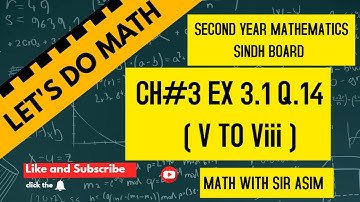 Second Year Mathematics Chapter#3( The General Equation Of ST line) EX 3.1 Q.14 lecture 166.
