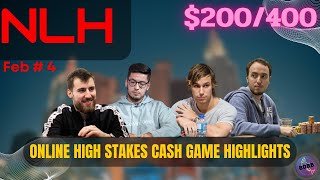 Online High Stakes NLH Cash Game Highlights ♠️ $200/400 | 2023 #4