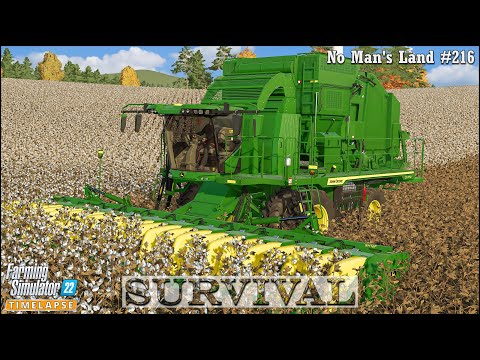 Survival in No Man's Land Ep.216🔹Upgrading The Cotton Harvester. Harvesting & Hauling Cotton🔹FS 22