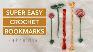 Five EASY Crochet Bookmark Tutorials ✨For Beginners!✨