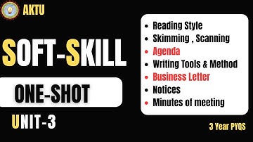SOFT SKILLS | UNIT-3  | ONE SHOT | Aktu Exams | BAS-105/205 | PYQ SOLUTIONS | AKTU SS