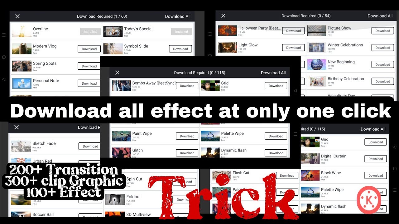 Download 100 New Effect at One Click (DOWNLOAD ALL) Kinemaster