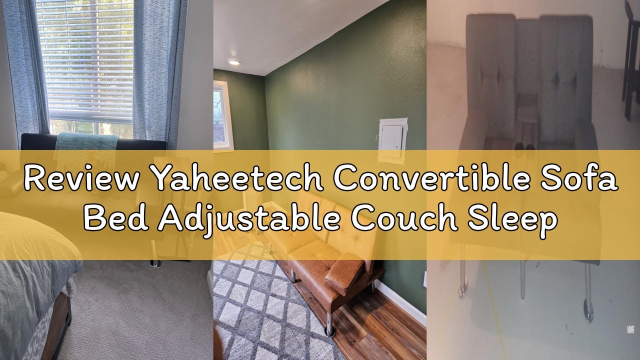 Review Yaheetech Convertible Sofa Bed Adjustable Couch Sleeper Modern Faux Leather Recliner Reversib