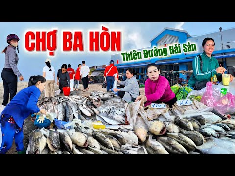 Thiên Đường Hải Sản Là Đây, CHỢ BA HÒN, KIÊN GIANG, Mua Bán Đa Dạng Các Loại Hải Sản Giá Cả Bình Dân