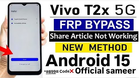 Vivo T2x 5G || FRP Bypass || Google Account Bypass || Android 13 || Without Pc || New Update Method.