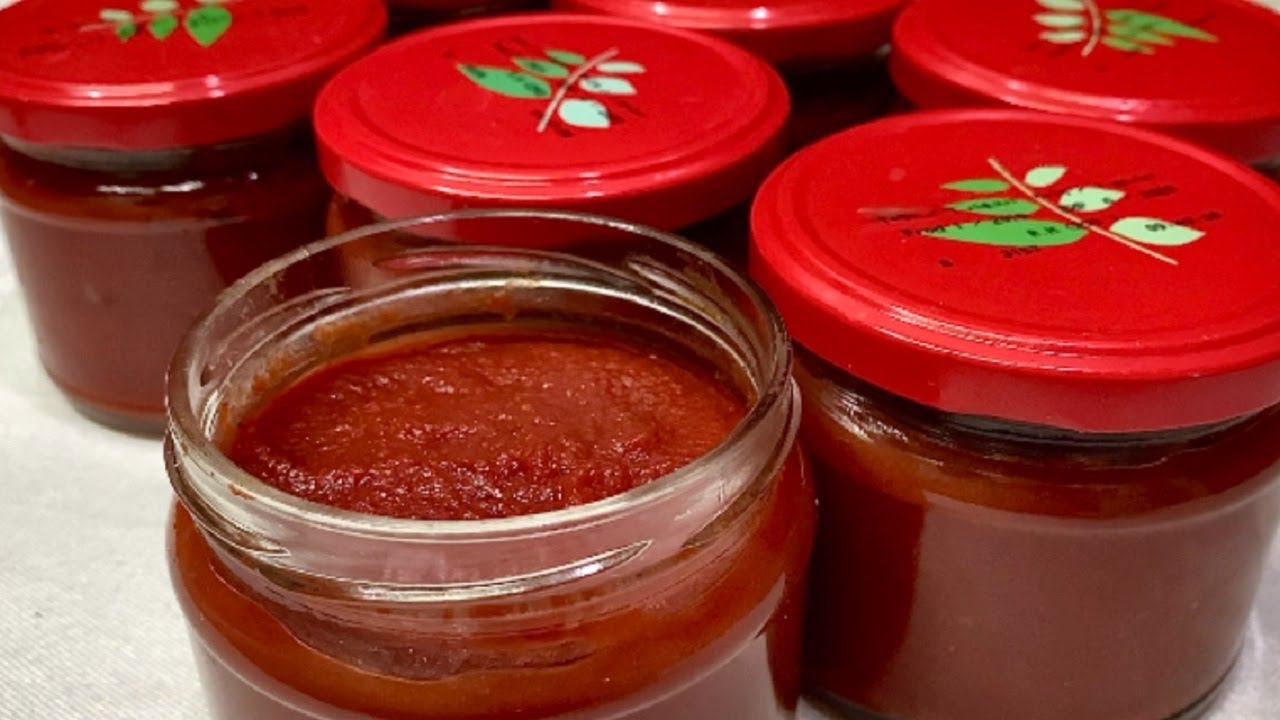 صلصة الطماطم المعلبة بكل اسرار المصانع ومن غير مواد حافظة الشيف هناء فهمي