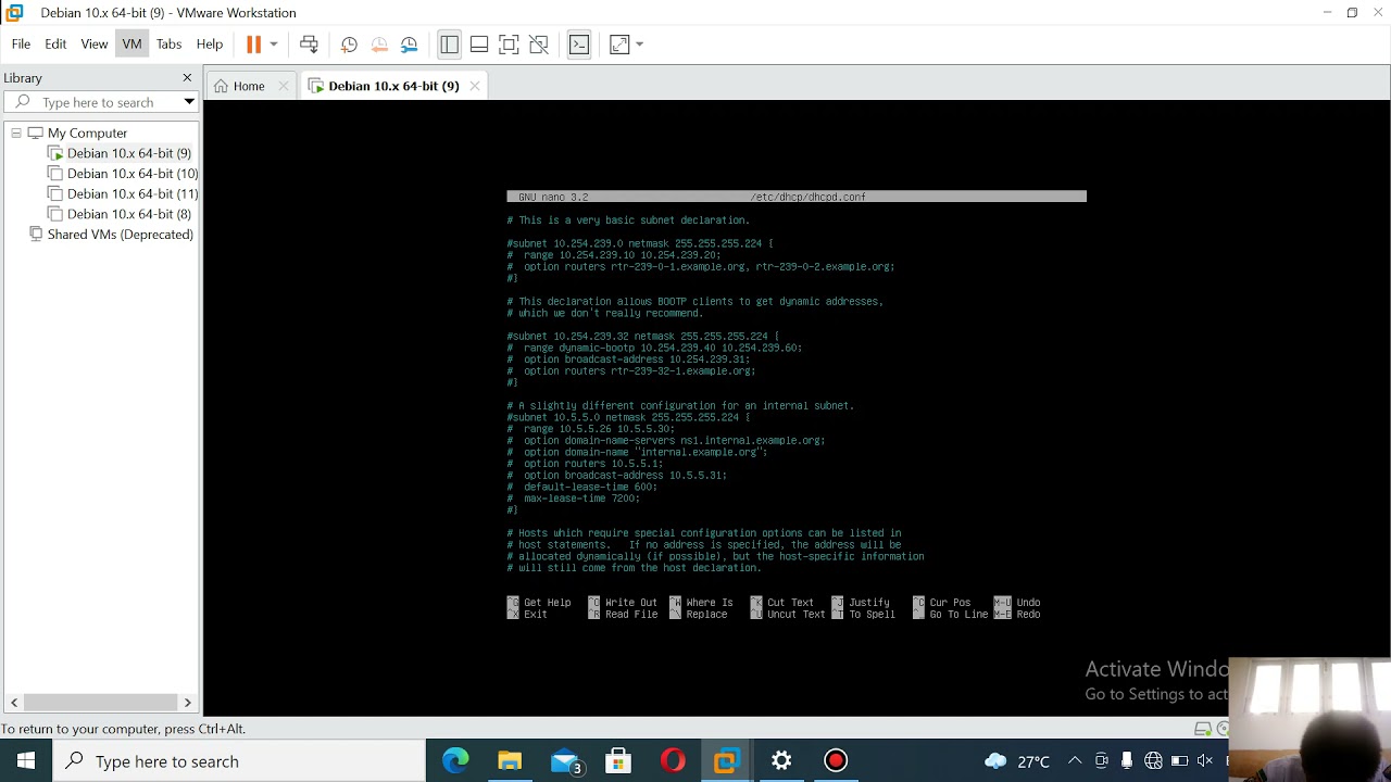 3 Instalasi Dan Konfigurasi Dhcp Server Debian 10 Youtube
