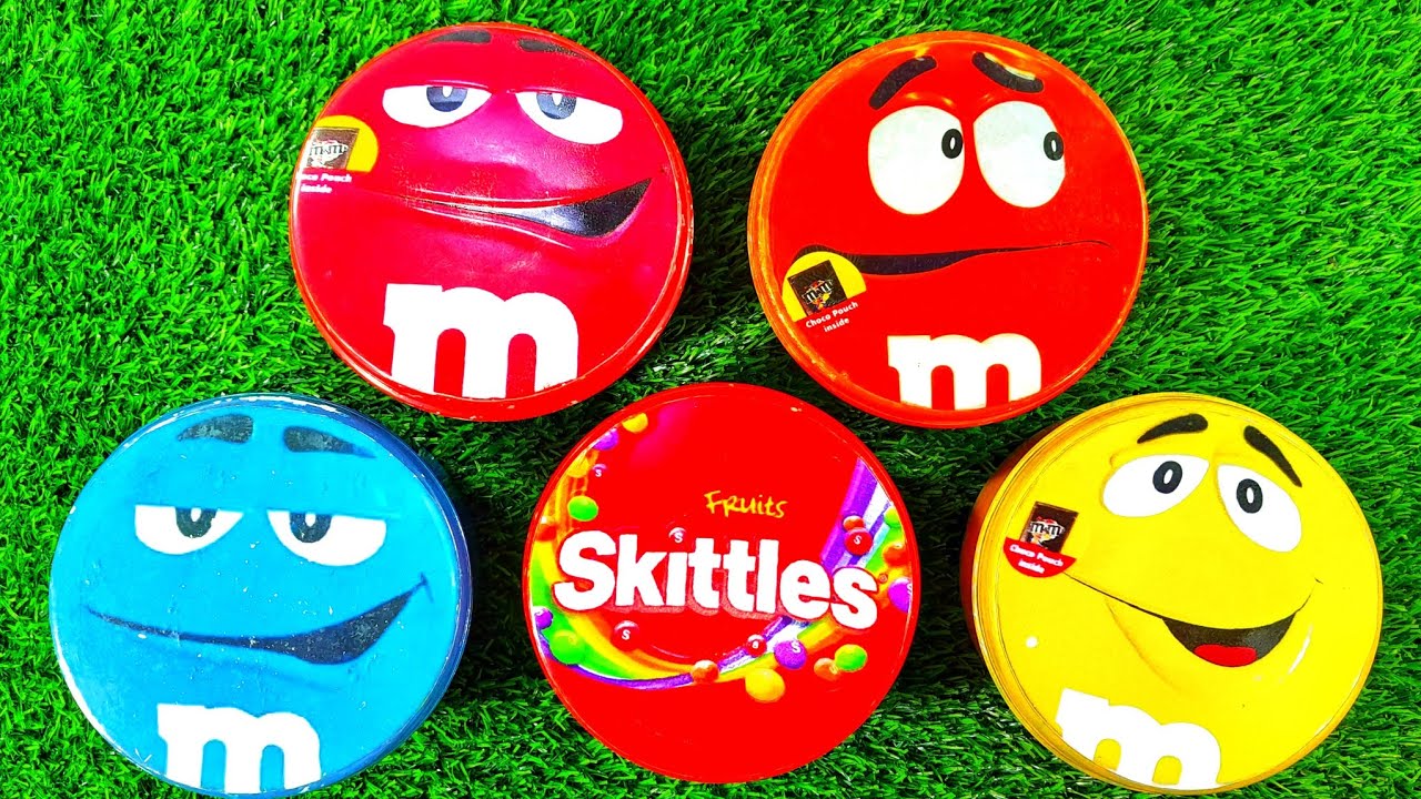 Satisfying Video | Lovely Unpacking Rainbow Skittles and Sweet M&M'S Candy From Surprise Tins ASMR