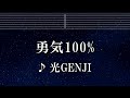 練習用カラオケ♬ 勇気100% - 光GENJI 【ガイドメロディ付】 インスト, BGM, 歌詞 ふりがな 忍たま乱太郎