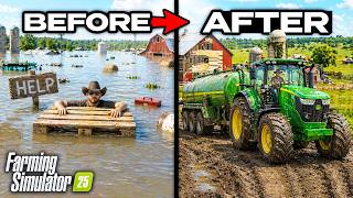 I spent 4 YEARS SURVIVING A MASSIVE FLOOD! Farming Simulator 25