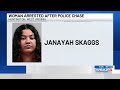 Woman arrested after police chase