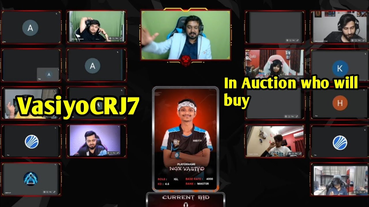 @Vasiyo CRJ7 In Auction |Hellraiser invitational Auction Day 1|   critical x freefire