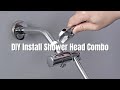 How to install hibbent rainfall shower head  handheld showerhead combo  installation tutorial