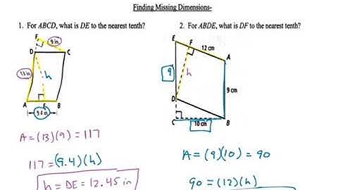 Geometry 10.1 Area of Parallelograms and Triangles Lesson Video