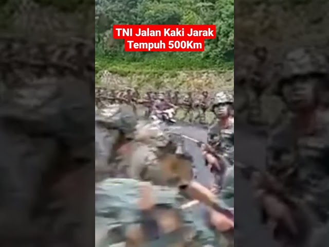 TNI Jalan Kaki Jarak Tempuh 500Km #shorts #shortvideo #tni #tniad #pendidikan class=