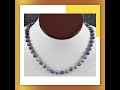 Fancy Faceted Sodalite and Sterling Bead Necklace 20-1/2&quot;