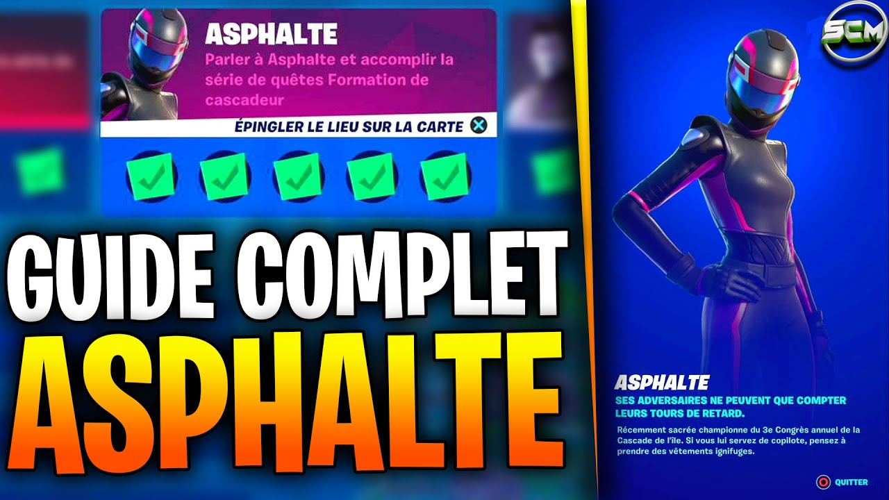 GUIDE COMPLET DÉFI QUÊTE ASPHALTE FORTNITE, LISTE DÉFI QUÊTE SAISON 8