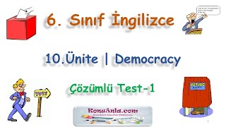 6. Sınıf | İngilizce | 10. Ünite | Democracy | Çözümlü Test-1