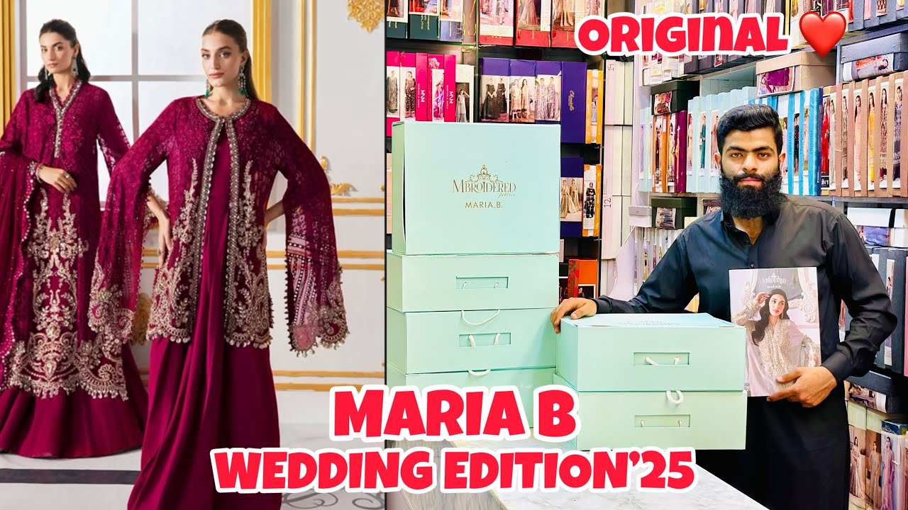 MBROIDERED MARIA.B LUXURY UNSTICHTED WEDDING COLLECTION 2025/Designer Unstichted  Collection 2025