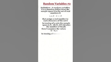 Random Variables-2 || Definition|| #maths #mathematics #statistics