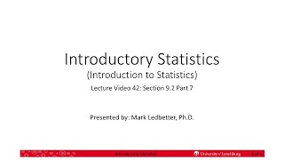 Introductory Statistics L42 Section 9.2 Part 7 Hypothesis Tests for the Mean when Sigma is Not Known