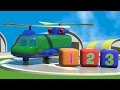 Развивающий мультфильм - 3D аэропорт - Конструктор ВЕРТОЛЕТ. Цифры 1-3