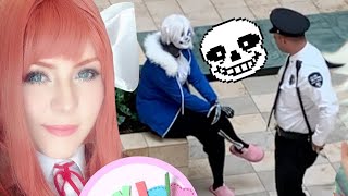 WE GOT CAUGHT BY SECURITY | Cosplay Mall Outing | DDLC + Undertale + Danganronpa