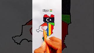Draw Flag Map of Niger 🇳🇪 #niger #flag