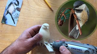 Carving A Chickadee - Power Carving A Bird