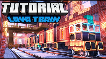 Lava Fluid Cargo Train Build - Create Mod Train in Minecraft