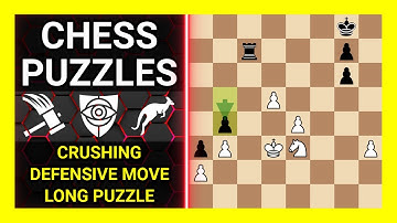 Chess Puzzles to Practice. Themes: Crushing, Defensive move, Long puzzle. Learn Chess