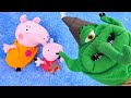 Çizgi film oyuncakları!  Peppa Pig mikroplar ile tanışıyor! Çocuk videoları!