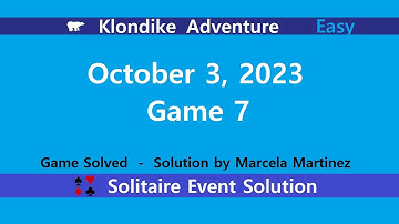 Klondike Adventure Game #7 | October 3, 2023 Event | Easy