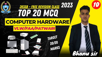 Top 20 Mcq on Computer Hardware for jkssb (vlw, faa, patwari) by Bhanu sir | jkssb online tutorial.