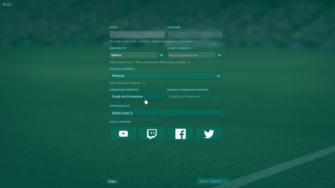 Football Manager 2017 test for Stefano