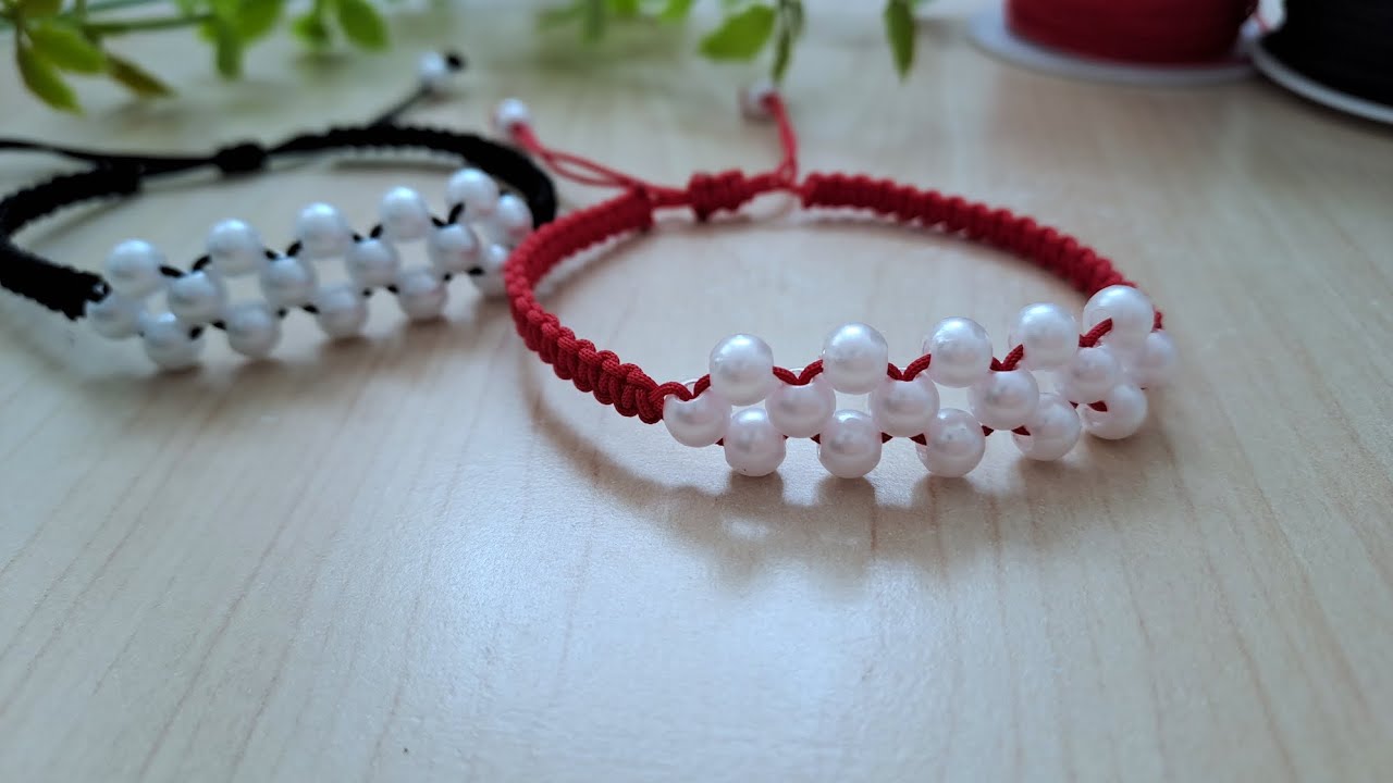 How to Make Square Knot Bracelets With Beads | Macrame Bracelet ...