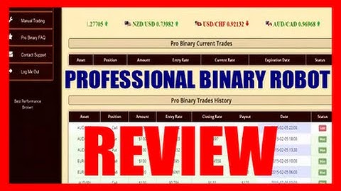 "PROFESSIONAL BINARY ROBOT REVIEW" Professional Binary Robot By Binary Professor George S Reviewed