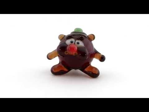 Фигурка из цветного стекла Медведь бурый
