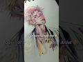 Sukuna Watercolor Painting 🔥 | Day 7 OfBecomingABetterArtist ✨ #shorts #AnimeFanArt