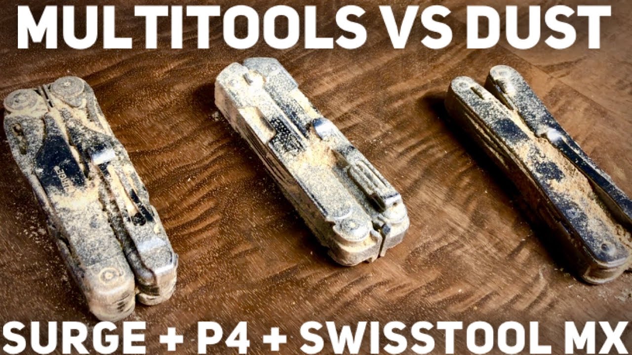Multitools vs Dust: Wood and Metal Dust in Leatherman Surge, Free P4, and SwissTool Spirit MX