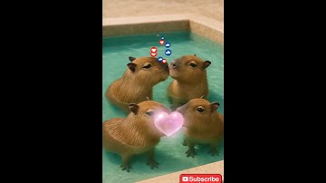Capybara đi bể bơi | Cute capybaras at the swimming pool 🏖️🛁 #capybara #cute #animals #funny #shorts