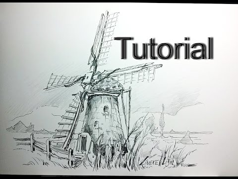 Drawing Of Dutch Windmill HighRes Vector Graphic  Getty Images