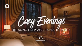 Cozy Evenings Vol.2 ☕ - Relaxing Fireplace, Rain & Thunder Ambience