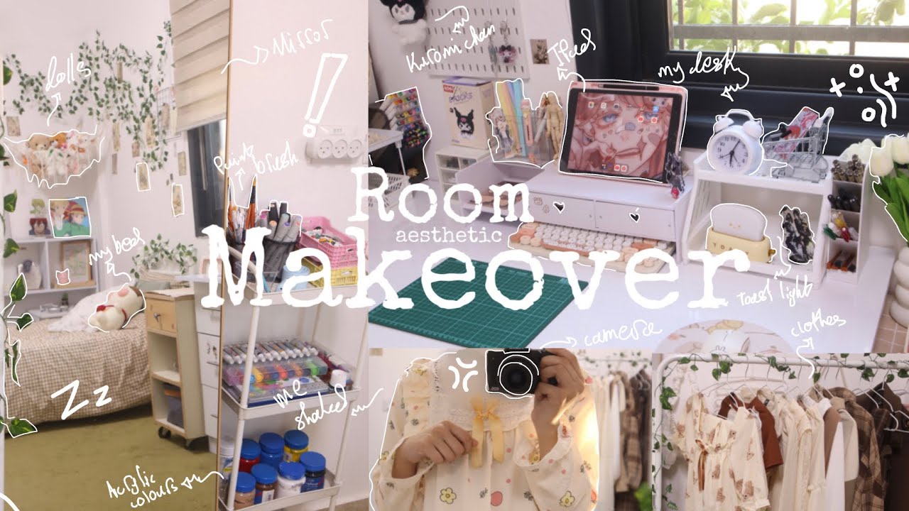 غيرت ديكور غرفتي 𐙚  جولة بمكتبي 📷 ༘ ⋆｡° + نلعب مع المتابعين  aesthetic room makeover ｡𖦹°‧