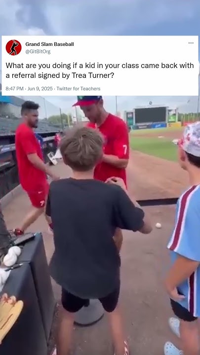 Trea Turner Signed This Kid's Referral 🤣 - YouTube