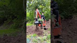 The mini excavator is being tested and is showing great power.#miniexcavator#excavator#digger